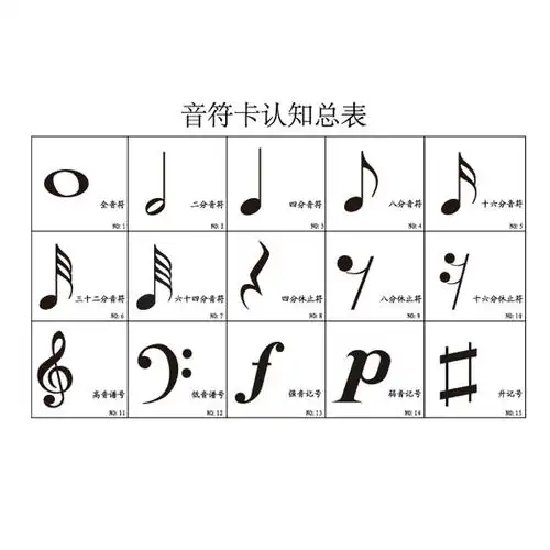 领优杜曼全脑训练闪卡宝宝幼儿早教百科音乐教学五线谱音符卡片