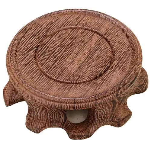 底座实木圆形鸡翅木根雕木质木座花瓶工艺品摆件托架底托