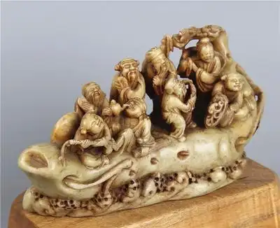清末民国 寿山石雕八仙过海(z2981)