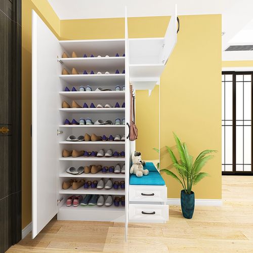 入户鞋柜家用门口入门可坐衣柜坐凳一体玄关鞋柜