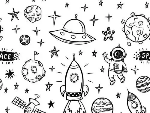 关于宇宙事物简笔画