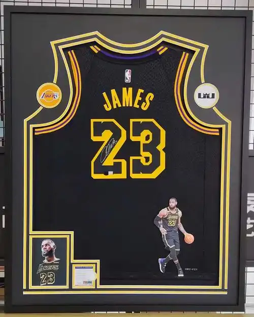 詹姆斯签名湖人城市限定蛇纹黑曼巴纪念球衣