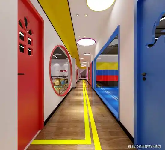 卓越艺术培训学校走廊设计效果图卓越艺术培训学校跆拳道教室设计效果