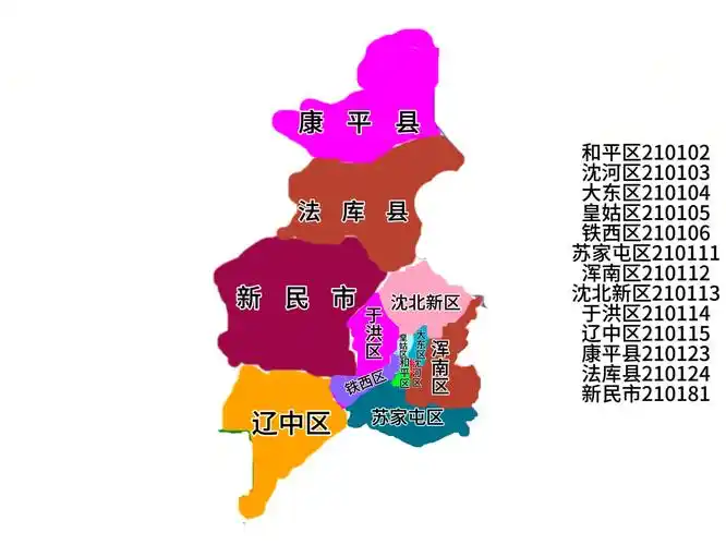 【新版】沈阳区划以及区划代码大变迁
