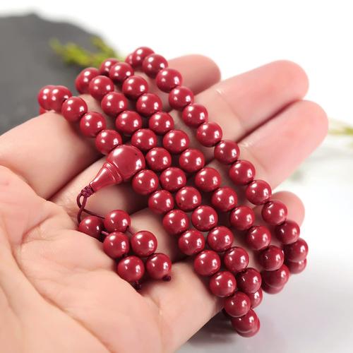 6mm帝王朱砂手链辰砂本命年朱砂佛链休闲百搭