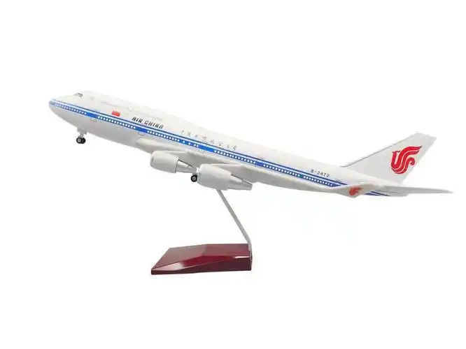 上海可发波音747中国航空带灯光起落架仿真民航飞机模型客机航模摆件