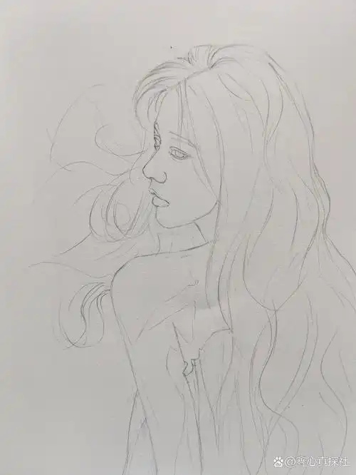 回眸一笑百媚生～(过程图) 水彩人物手绘#寻找小红书绘画大神