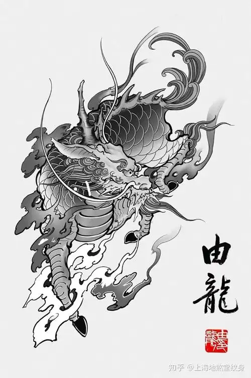 原创麒麟纹身手稿分享