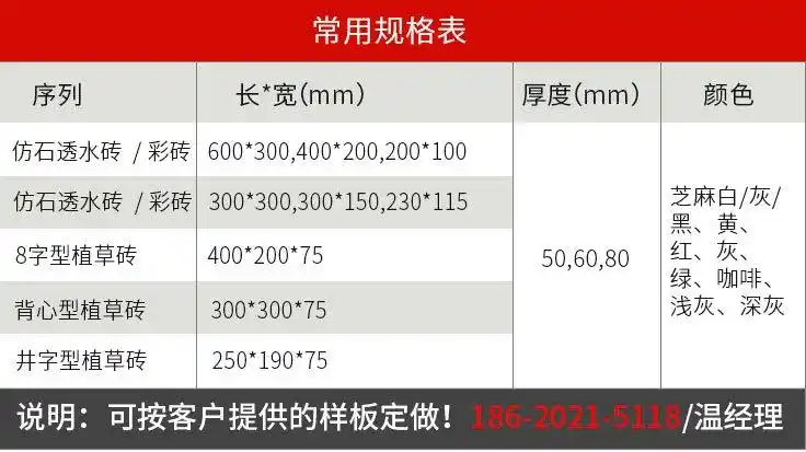 仿石透水砖芝麻黑水泥砖pc陶瓷透水砖海绵透水砖惠州景观砖规格齐全