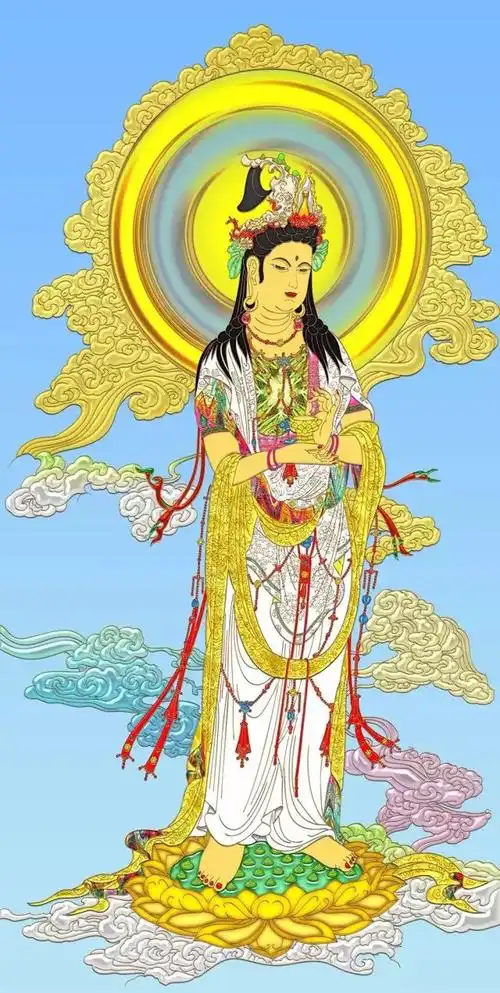 今日大势至菩萨圣诞【绝美大势至菩萨圣像】供养在朋友圈,福报不可