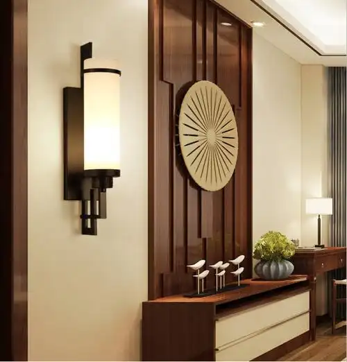 新中式壁灯床头卧室过道灯墙壁灯客厅led壁灯电视背景墙装饰灯具