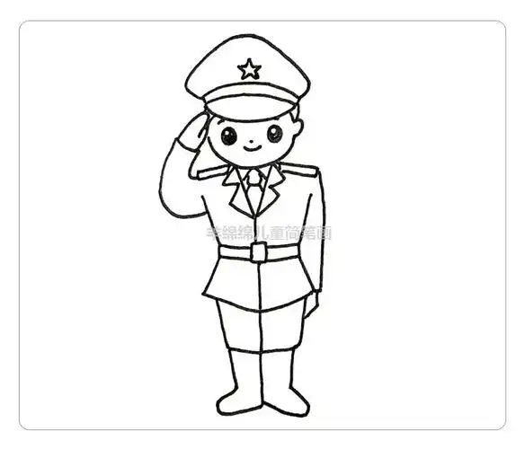 八一建军节画一幅军人简笔画致敬最可爱的人