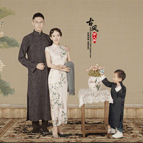 旗袍买超民国长衫全家福古装一家四口亲子复古中国风写真服优惠券