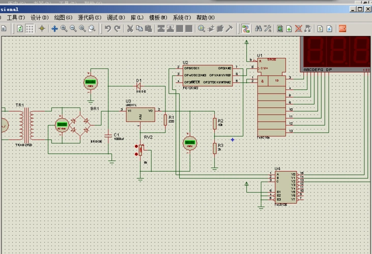 低成本可调数显稳压电源(1.3v～25v)proteus仿真资料