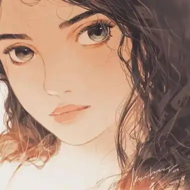 唯美意境手绘女生插画头像