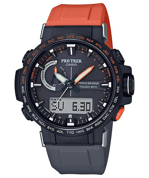 casio卡西欧protrek登山系列户外太阳能电波多功能男士腕表运动手表