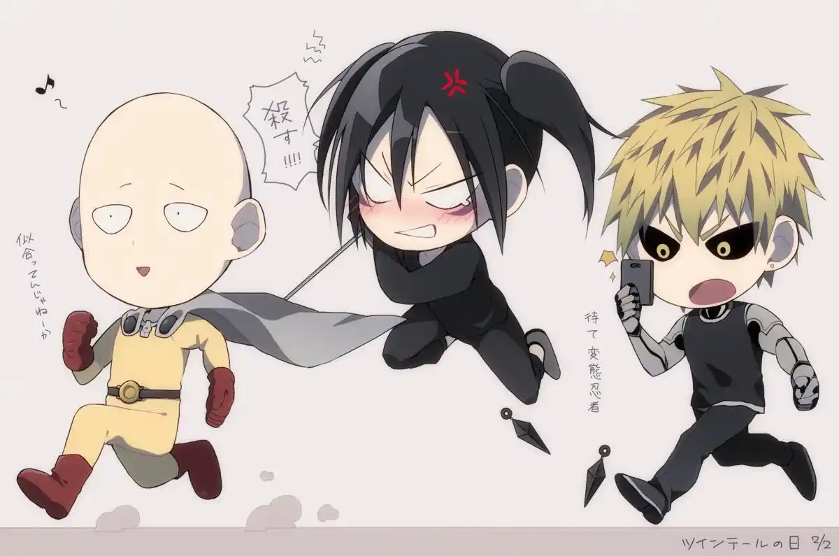 一拳超人 一击男 音速的索尼克 琦玉 杰诺斯 萌 转载自p站 勿侵删