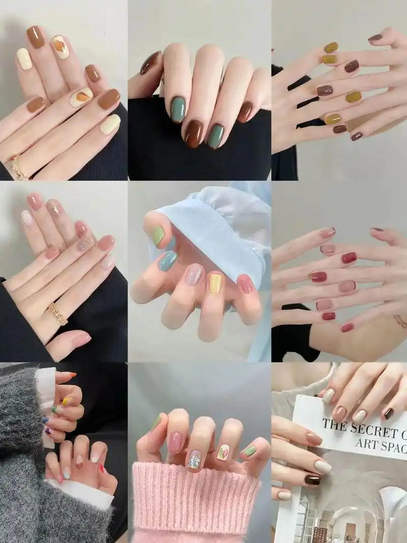 秋冬美甲简约而不简单单色跳色美甲合辑.#抖音图文来了 #网红 - 抖音