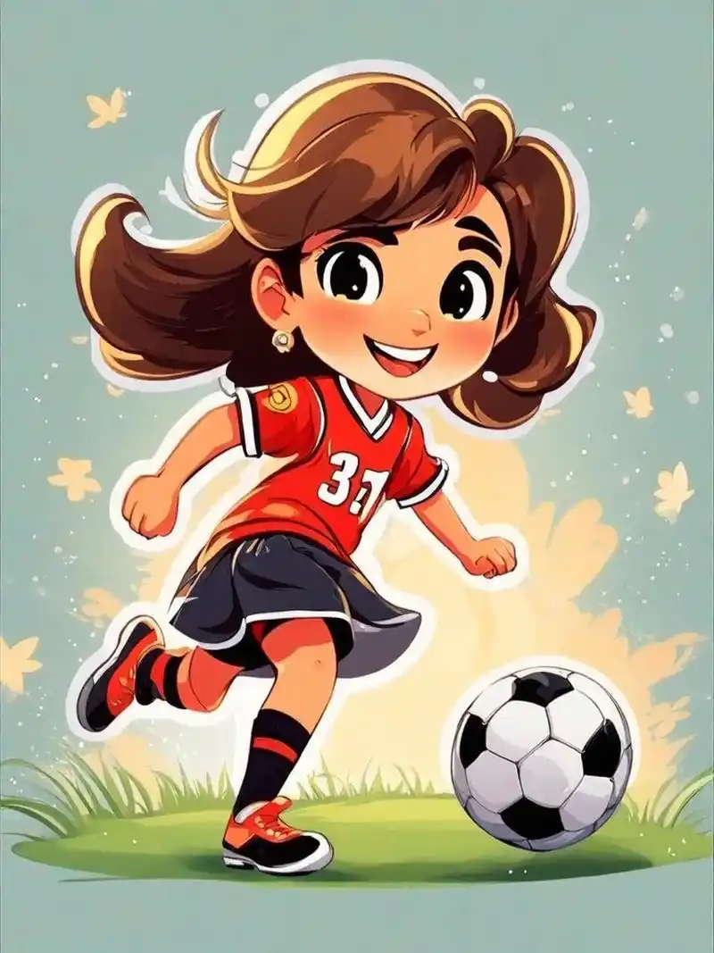 绘画素材 踢足球女孩【2】 漫画人物,插画人物,动漫人物临摹图片分享
