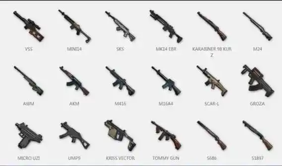 绝地求生所有武器大全吃鸡武器配件载具