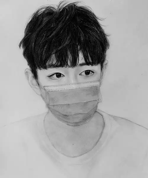 素描风的帅气男神肖战