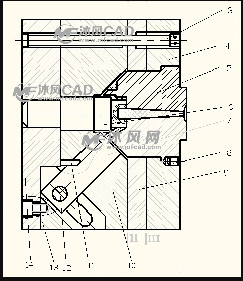 喷头壳注塑模 - 工业用品模具图纸下载 - 沐风图纸