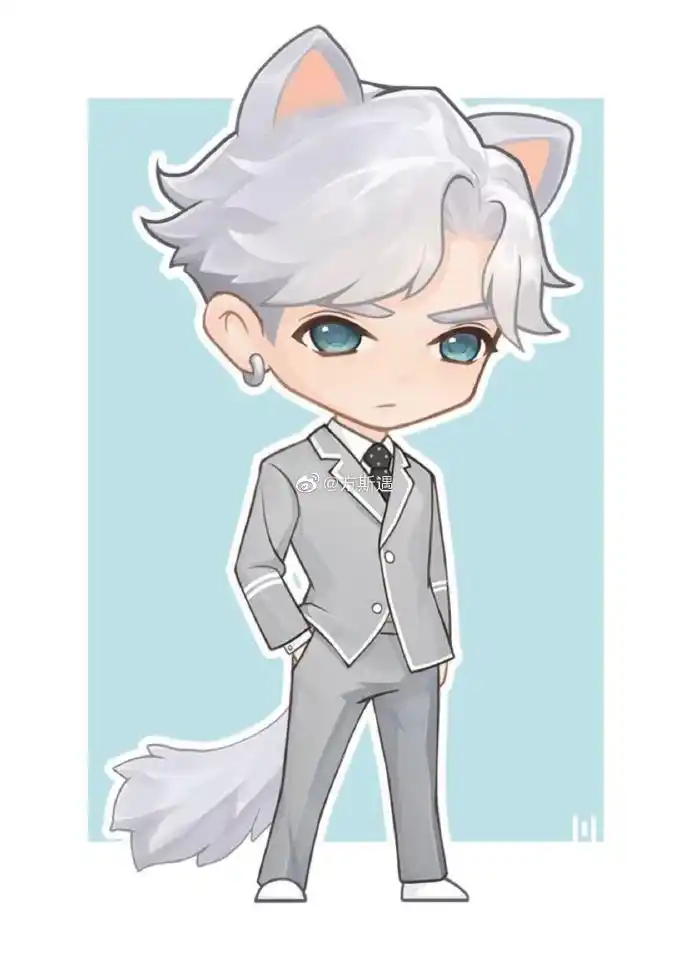 q版男生动漫人物形象参考图源网络 不允许商用 仅供个人绘画参考