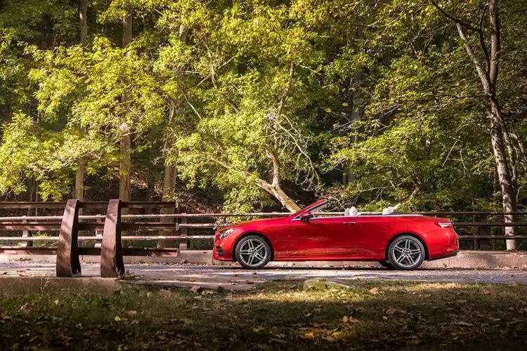 2018 e 400 4matic amg line cabrio,红色,侧视图,金属漆,敞篷车,汽车