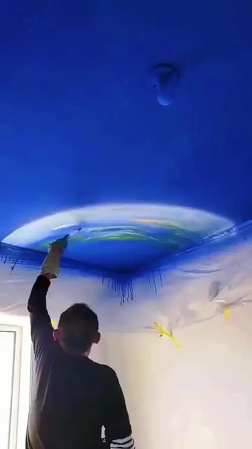 干涂料也是需要艺术细胞的,别墅星空顶完工