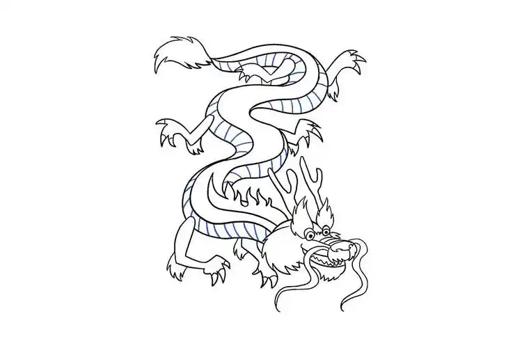 如何画腾飞的中国龙简笔画