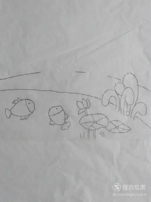 简笔画池塘的画法