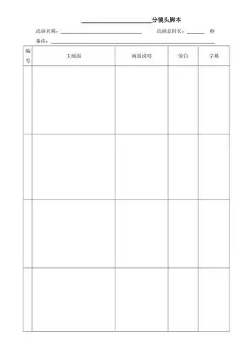 动画分镜头脚本文档模板