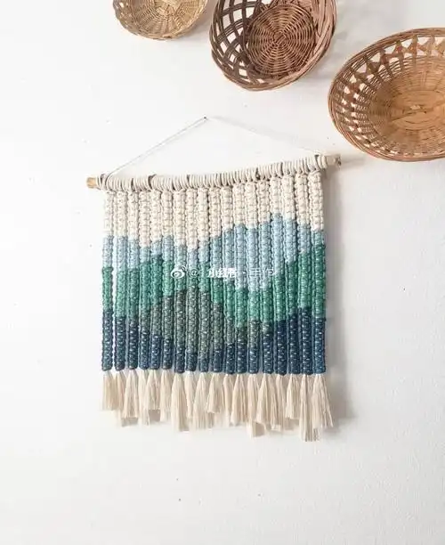 彩色棉绳macrame挂毯美图分享