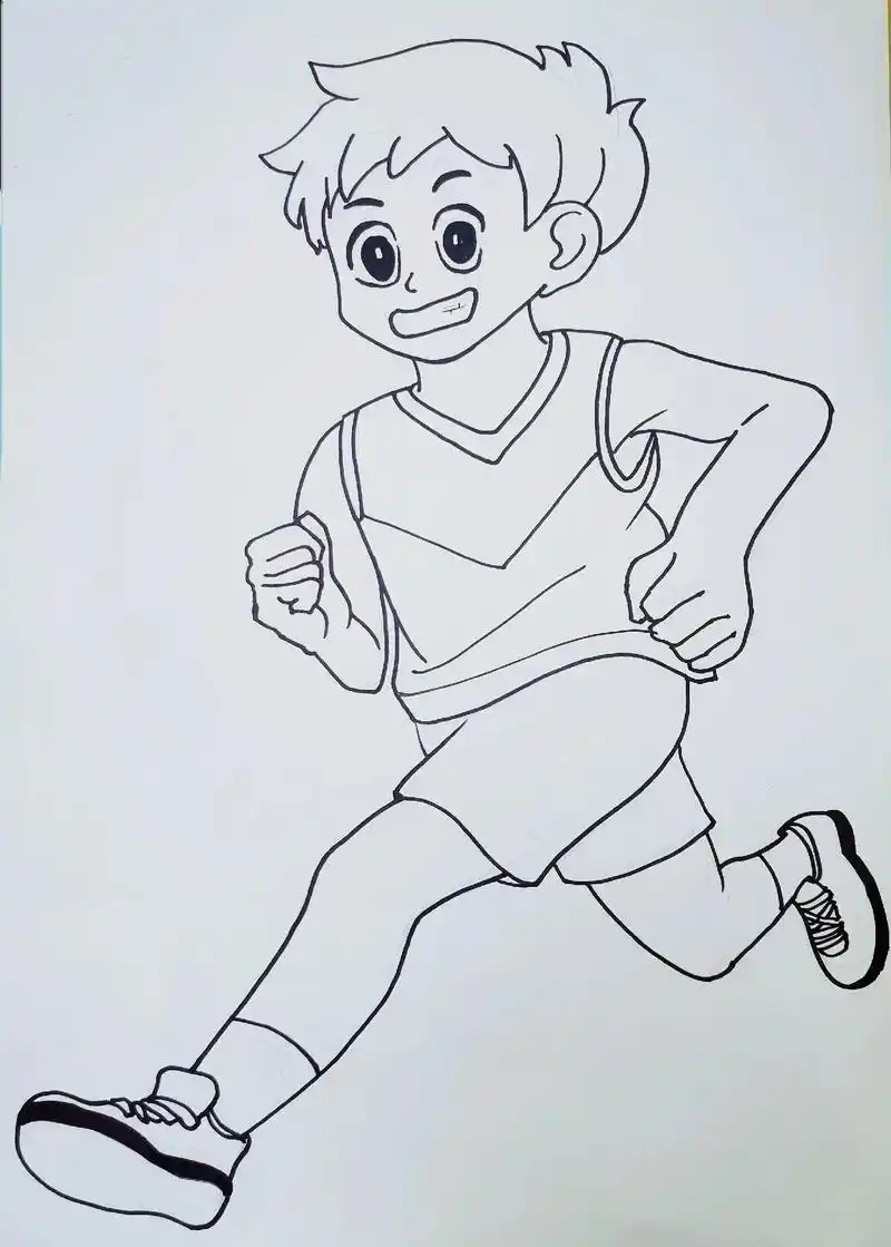 十秒钟教你跑步怎么画.跑步运动画法,运动会板报,手抄报,手帐 - 抖音