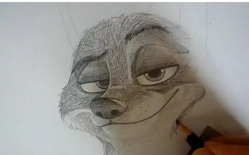 疯狂动物城教你怎么画个撩妹高手狐狸nick快速素描版