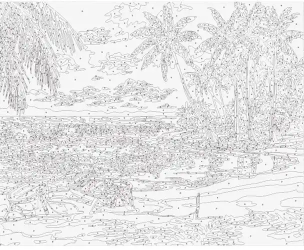 蒸汽火车 50*40 无框纯手绘数字油画