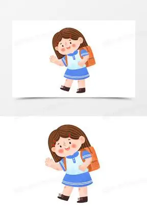 5210卡通手绘学生穿校服戴红领巾敬礼元素1460卡通穿校服戴红领巾敬礼