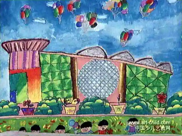 庆祝科技馆落成儿童画图片