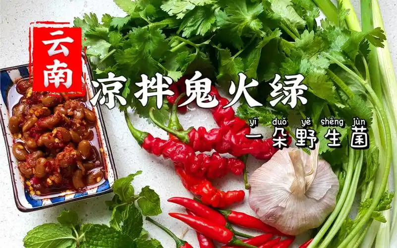 云南有道特色菜叫「凉拌鬼火绿」,越吃越鬼火,越鬼火越上头,就像它的