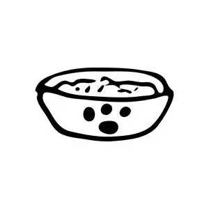 手拉狗碗为饲料涂鸦.草绘宠物图标.装饰元素.在白色背景下被隔离.