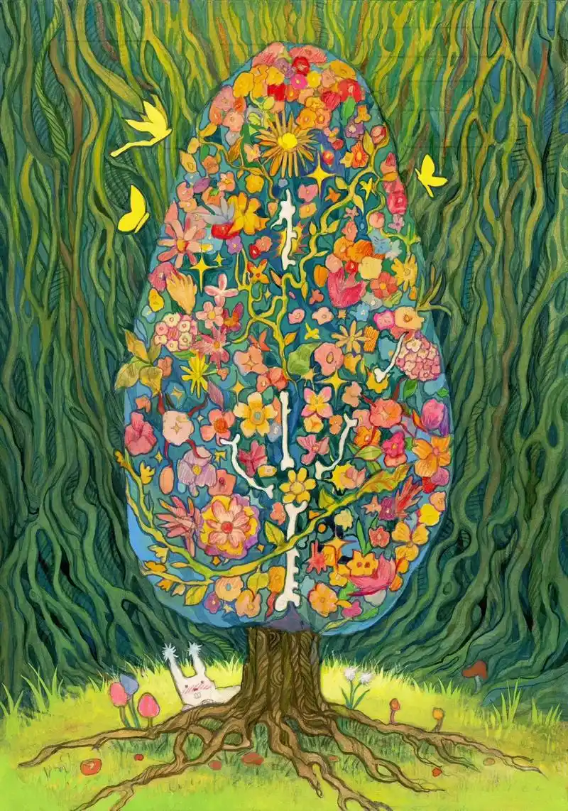 《花园》#手绘 #插画 #原创插画 #绘画过程 - 抖音