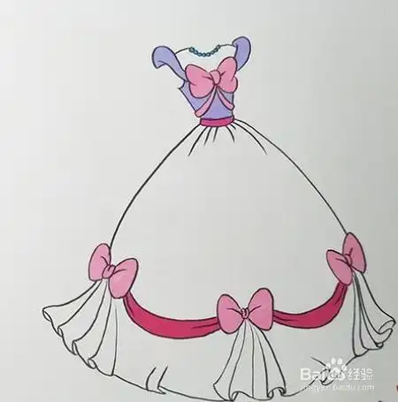 公主裙礼服的简笔画教程