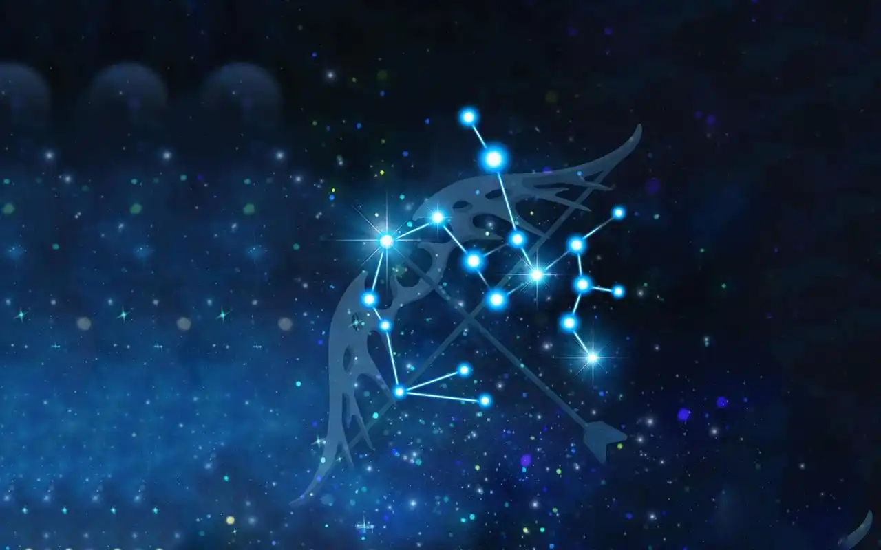 射手座梦幻星座插画高清桌面壁纸