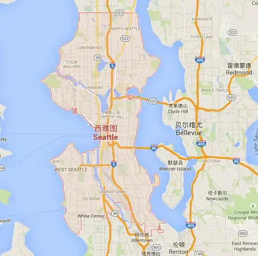 西雅图地图_西雅图地图中文版_西雅图旅游地图