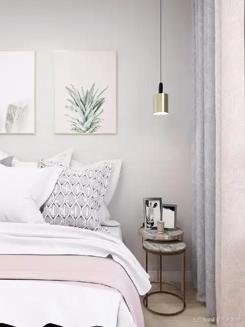 110㎡演绎花漾年华ins风格家居空间卧室北欧极简卧室设计图片赏析