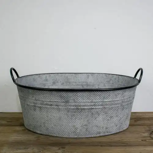 复古大号影楼花盆铁皮铁艺花器铁盆