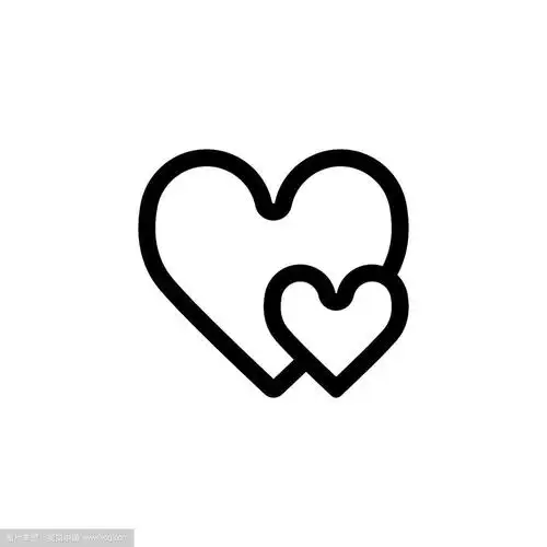 黑色和白色心形图标的爱