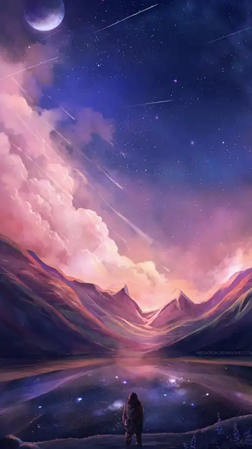 大气唯美梦幻插画h5背景