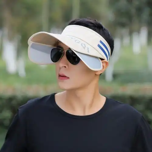 帽子男士夏天韩版空遮阳帽户外骑车遮脸防晒紫外线帽子