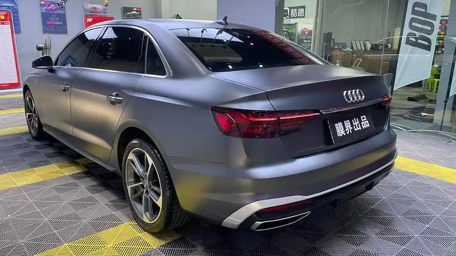 奥迪a4全车改色贴膜雾面战斗灰案例分享_奥迪a4l车友圈_懂车帝